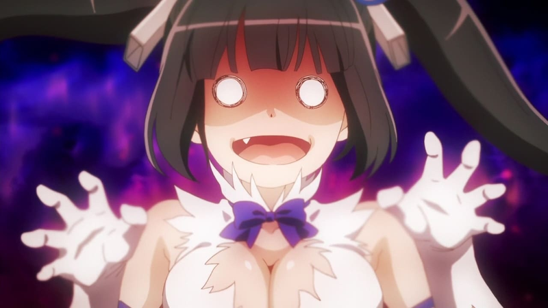 I can’t remember what was going on in this scene, but Hestia sure looks more demonic than godlike here...